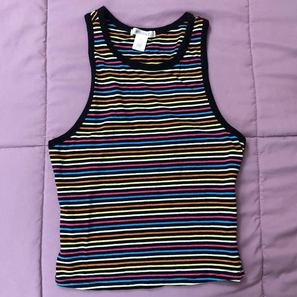 Rainbow colorful racer back tank top